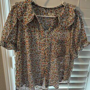 KEIRA COLLARED BUTTON-FRONT BLOUSE BY PILCRO